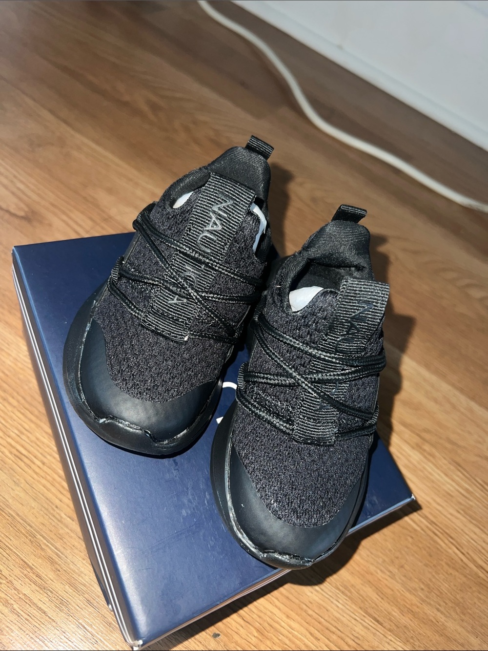 Nautica Black Kids' Knit Lace-Up Sneakers